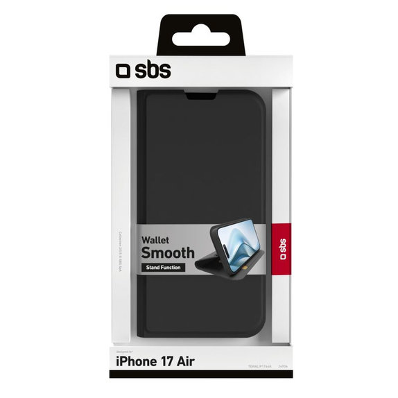 SBS - Book Wallet Smooth futrola za iPhone 17 Air, crna
