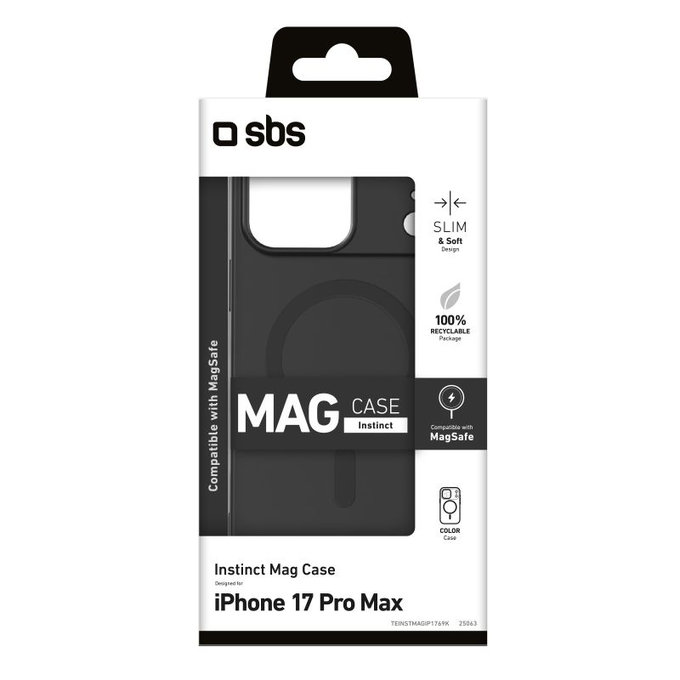SBS - Instinct Mag futrola kompatibilna s MagSafe za iPhone 17 Pro Max, crna