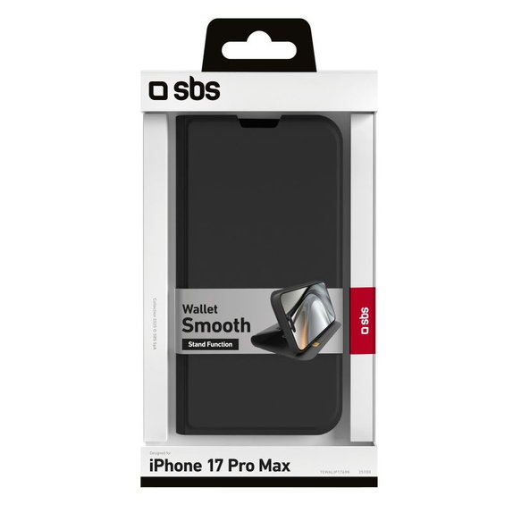 SBS - Book Wallet Smooth futrola za iPhone 17 Pro Max, crna
