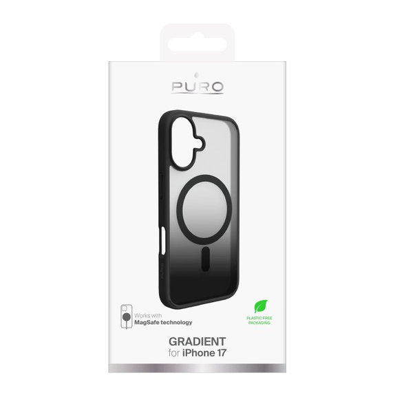 PURO - Gradient futrola s MagSafe za iPhone 17, crna