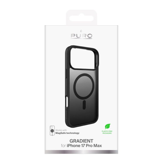 PURO - Gradient futrola s MagSafe za iPhone 17 Pro Max, crna