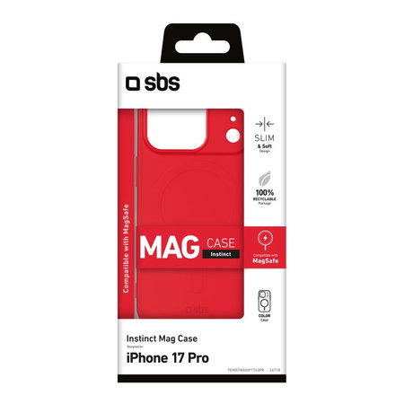 SBS - Instinct Mag futrola kompatibilna s MagSafe za iPhone 17 Pro, crveni