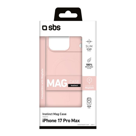 SBS - Instinct Mag futrola kompatibilna s MagSafe za iPhone 17 Pro Max, ružičasta
