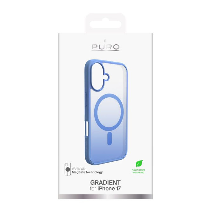 PURO - Gradient futrola s MagSafe za iPhone 17, plava