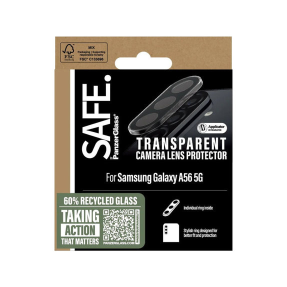 Zaštita objektiva kamere za Samsung A56 5G, Prozirna, SAFE