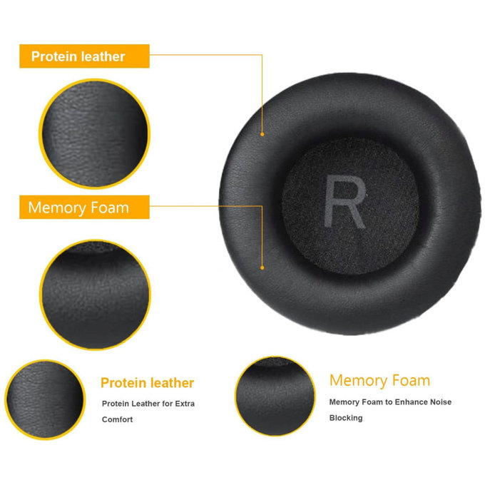 Zamjenski jastučići za uši za AKG K52, K72, K92, K240, Memorijska pjena + PU Koža, Crne, 1 Par