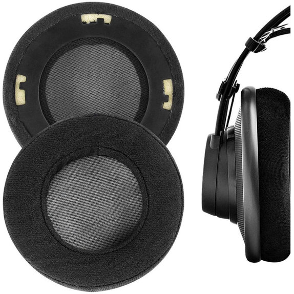 Zamjenski jastučići za uši za AKG K701, K702, Q701, Q702, K601, K612, K712, Pjena + Velur, Crne, 1 Par