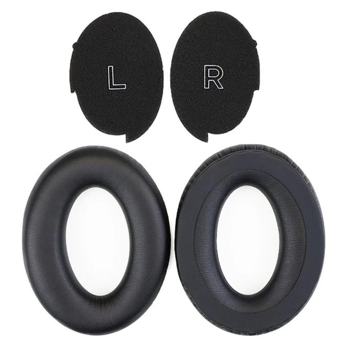 Zamjenski jastučići za uši za Bose A30, PU Koža, Crne, 1 Par