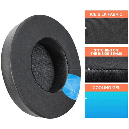 Zamjenski jastučići za uši za Corsair Virtuoso RGB, Memorijska pjena + Tekstil, Crne, Hladni gel, 1 Par