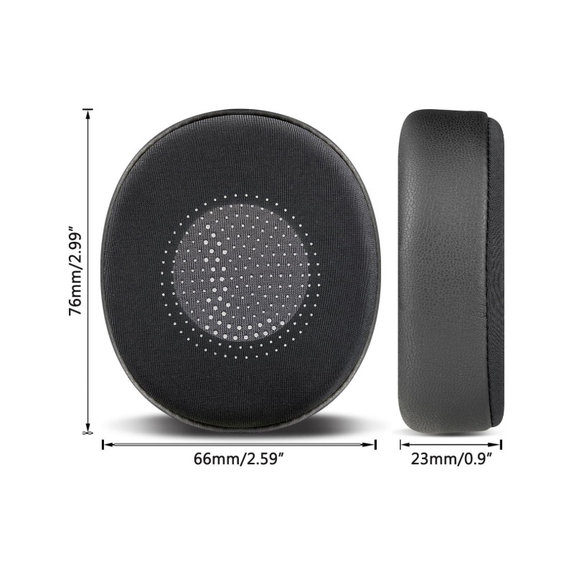 Zamjenski jastučići za uši za Jabra Evolve2 40, 65 UC/MS, Elite 45h, Memorijska pjena + PU Koža + Tekstil, Crne, Hladni gel, 1 Par