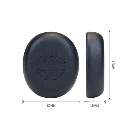 Zamjenski jastučići za uši za Jabra Evolve2 65 UC/MS (Flex), Memorijska pjena + PU Koža, Crne, 1 Par