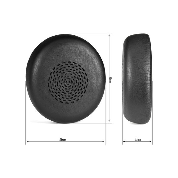 Zamjenski jastučići za uši za Jabra Evolve 2 75 UC/MS, Memorijska pjena + PU Koža, Crne, 1 Par