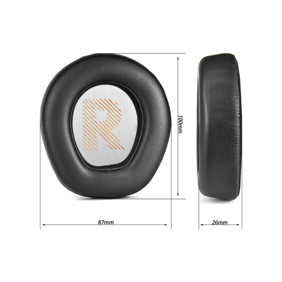 Zamjenski jastučići za uši za JBL Quantum Q200, Q300, Memorijska pjena + PU Koža, Crne, 1 Par
