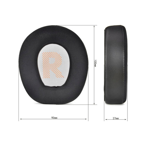 Zamjenski jastučići za uši za JBL Quantum Q200, Q300, Memorijska pjena + PU Koža + Tekstil, Crne, Hladni gel, 1 Par