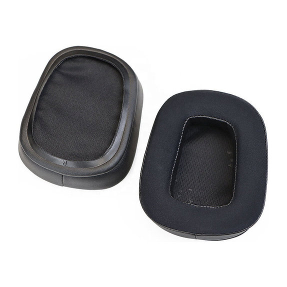 Zamjenski jastučići za uši za Logitech G633 Artemis, G933 Artemis, Memorijska pjena + Tekstil + Koža, Crne, Hladni gel, 1 Par