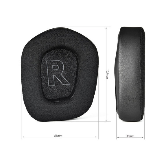 Zamjenski jastučići za uši za Logitech G733, Memorijska pjena + Tekstil + Koža, Crne, Hladni gel, 1 Par