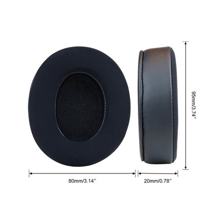 Zamjenski jastučići za uši za Beats Studio Pro, Memorijska pjena + Tekstil + Koža, Crne, Hladni gel, 1 Par