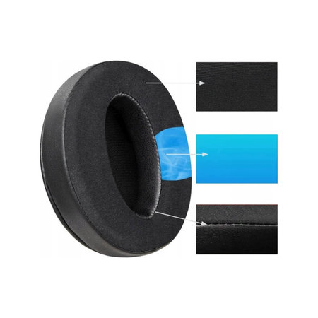 Zamjenski jastučići za uši za Sennheiser HD4.50, Memorijska pjena + Tekstil + Koža, Crne, Hladni gel, 1 Par