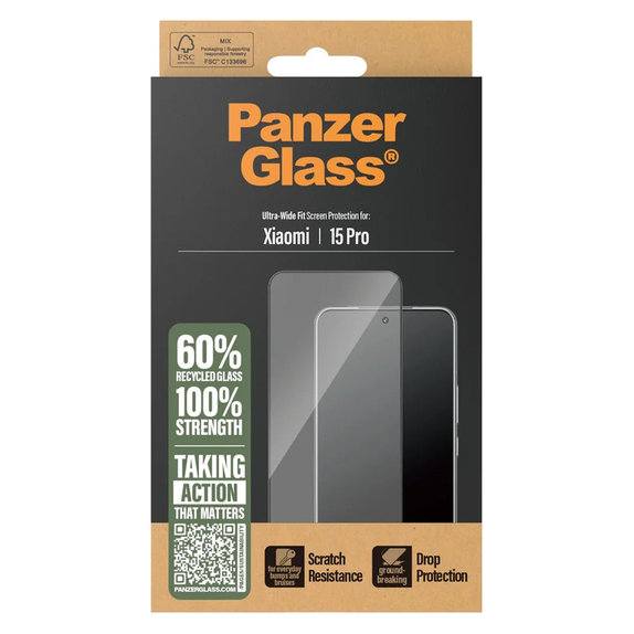 Kaljeno staklo UWF za Xiaomi 15 Pro, Crna, PanzerGlass