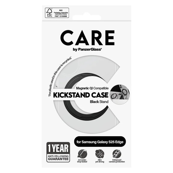 Maska Kickstand za Samsung Galaxy S25 Edge, Crna, PanzerGlass