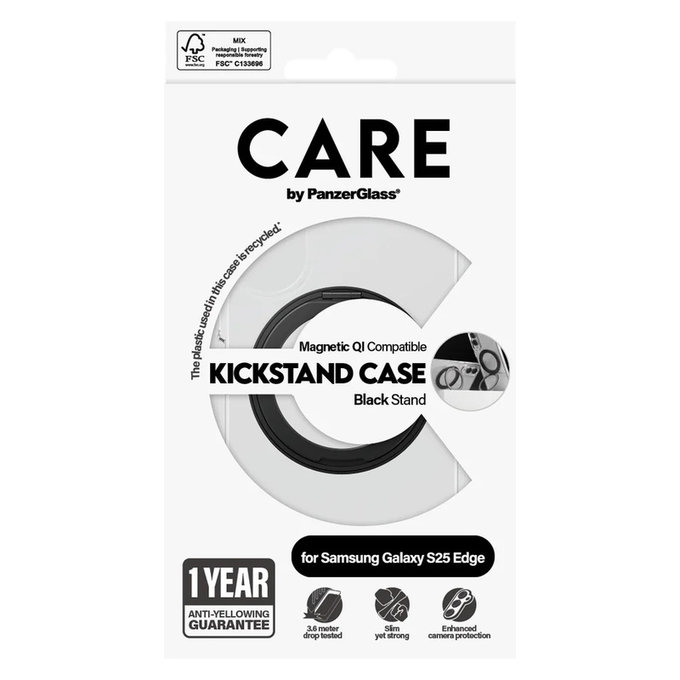 Maska Kickstand za Samsung Galaxy S25 Edge, Crna, PanzerGlass