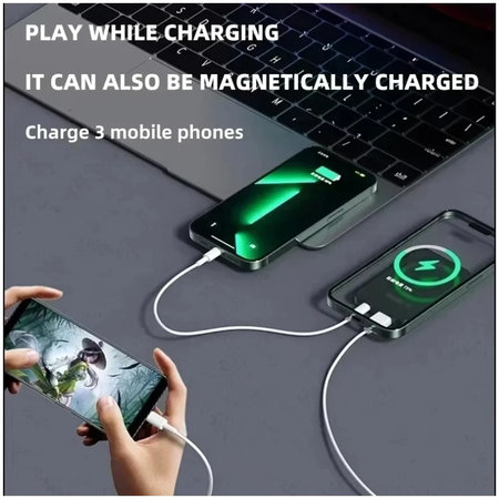 FixPremium - MagSafe PowerBank 5000mAh s LED zaslonom, crna