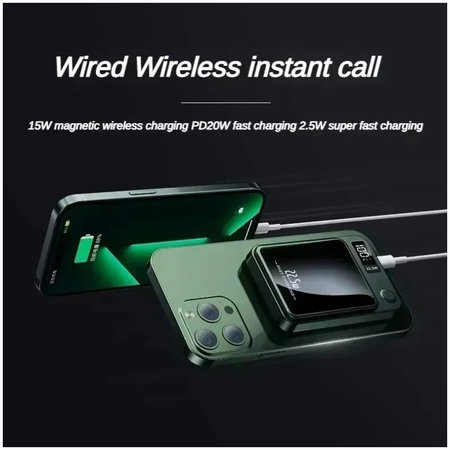 FixPremium - MagSafe PowerBank 5000mAh s LED zaslonom, crna