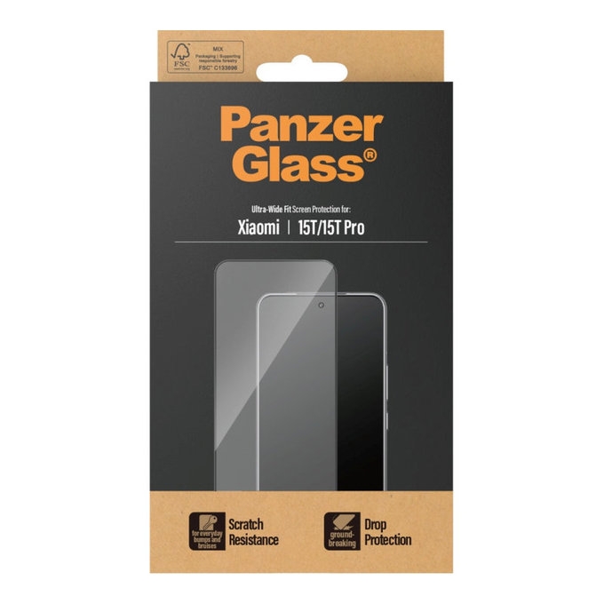 UWF kaljeno staklo za Xiaomi 15T/15T Pro, Crna, PanzerGlass