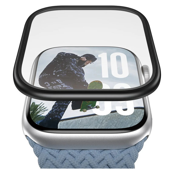 Kaljeno staklo UWF METALLIC za Apple Watch 11/10 42 mm, Crna, PanzerGlass