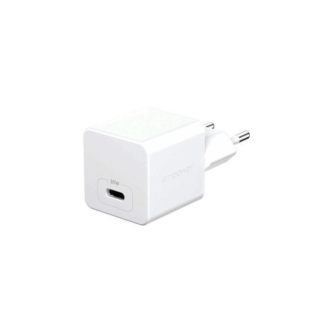 Putni adapter Grand Prix USB-C, GaN, 30 W PD, srebrno-bijeli, empower