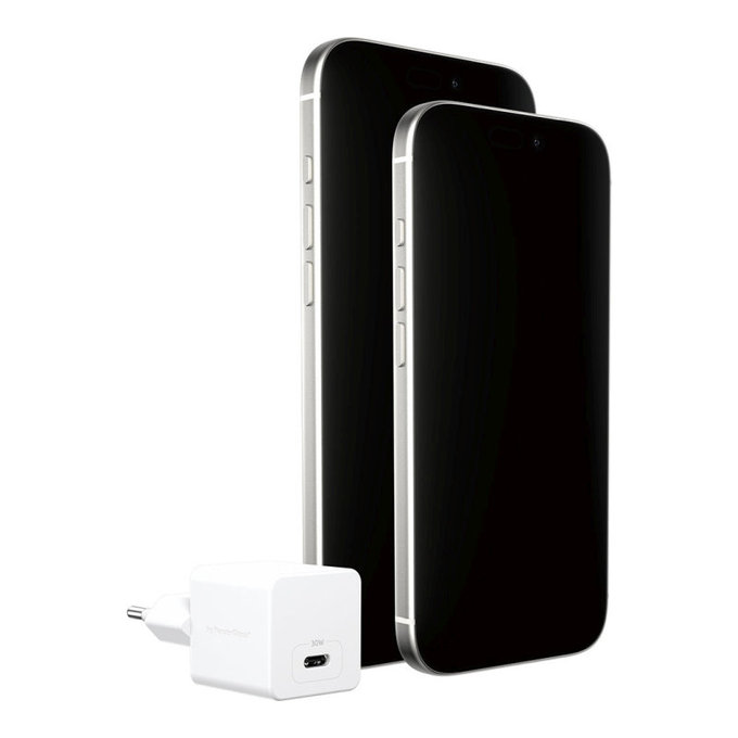 Putni adapter Grand Prix USB-C, GaN, 30 W PD, srebrno-bijeli, empower