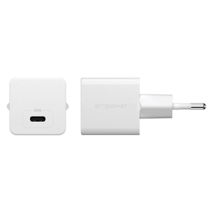 Putni adapter Grand Prix USB-C, GaN, 30 W PD, srebrno-bijeli, empower