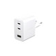 Putni adapter Grand Prix 2x USB-C/USB-A, GaN, 70 W PD, Srebrno-bijela, empower