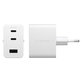 Putni adapter Grand Prix 2x USB-C/USB-A, GaN, 70 W PD, Srebrno-bijela, empower