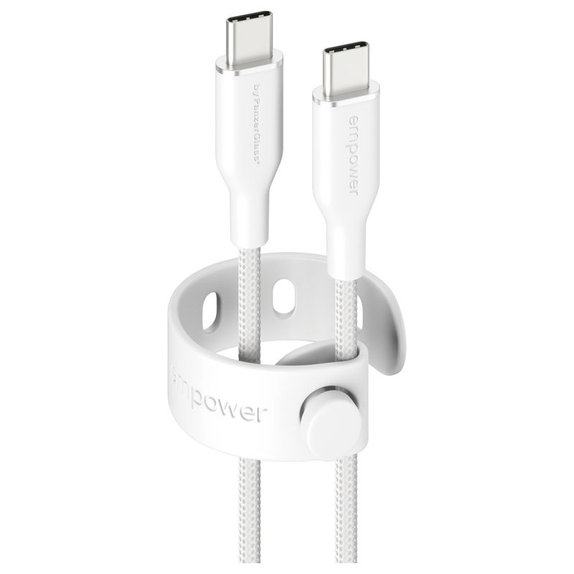 Kabel USB-C, 60 W, Racing, 2 m, Srebrno-bijela, empower