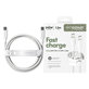Kabel USB-C, 240 W, Racing, 1,2 m, srebrno-bijeli, empower