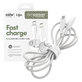 Kabel USB-C, 240 W, Racing, 1,2 m, srebrno-bijeli, empower