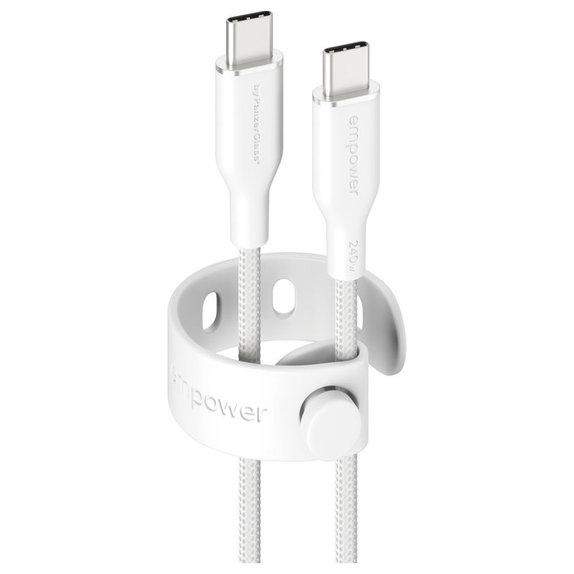 Kabel USB-C, 240 W, Racing, 2 m, Srebrno-bijela, empower