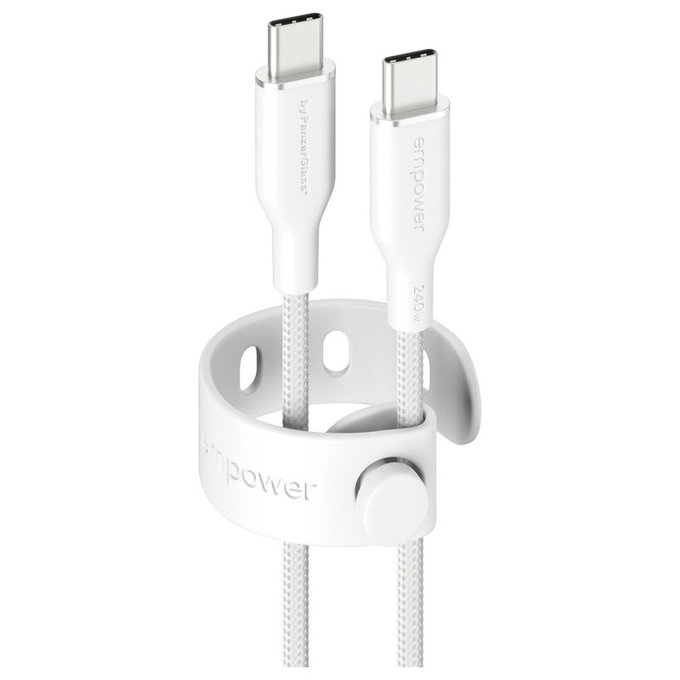 Kabel USB-C, 240 W, Racing, 2 m, Srebrno-bijela, empower