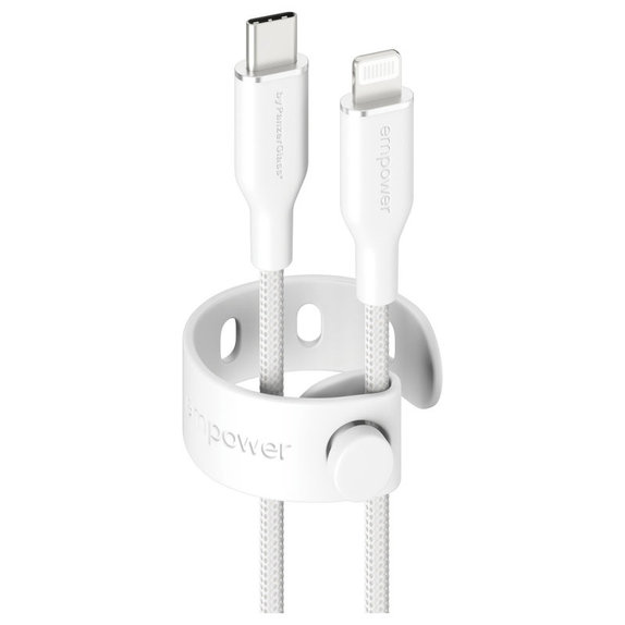 Kabel USB-C/Lightning, 60 W, Racing, 1, 2 m, Srebrno-bijela, empower
