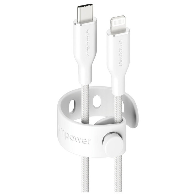Kabel USB-C/Lightning, 60 W, Racing, 1, 2 m, Srebrno-bijela, empower