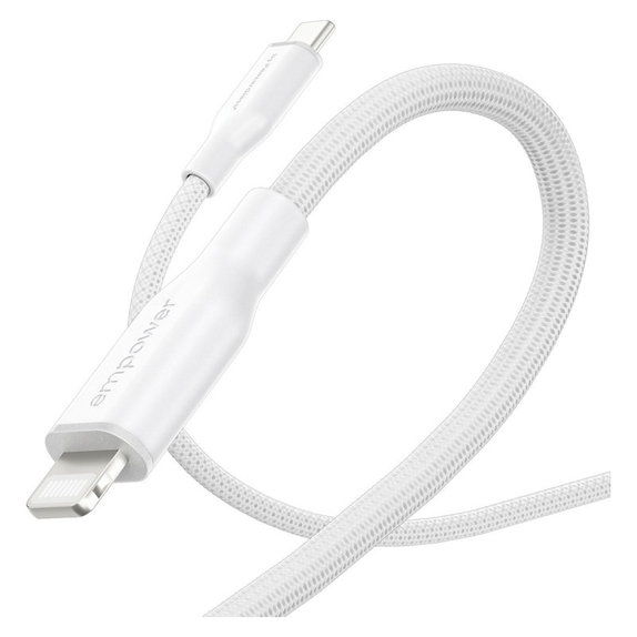 Kabel USB-C/Lightning, 60 W, Racing, 1, 2 m, Srebrno-bijela, empower