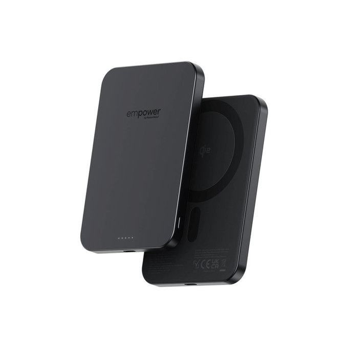 Bežična PowerBank 5000 mAh, 20 W, kompatibilna s MagSafe, Qi2/USB-C, Space Black, empower