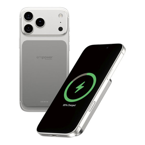 Bežična PowerBank 5000 mAh, 20 W, kompatibilna s MagSafe, Qi2/USB-C, titan, empower