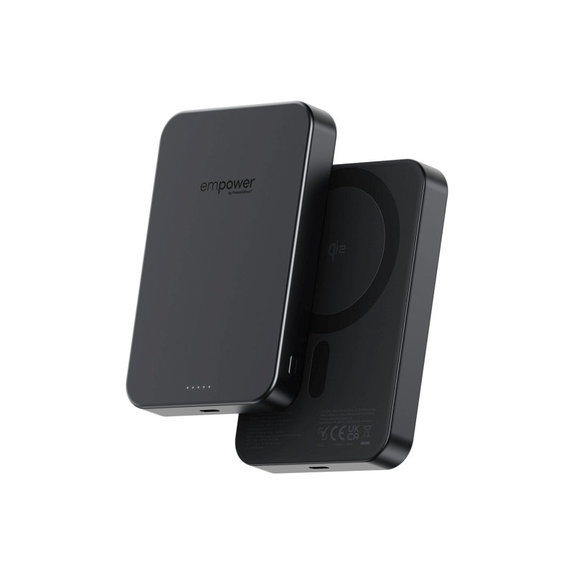 Bežična PowerBank 10000 mAh, 20 W, kompatibilna s MagSafe, Qi2/USB-C, Space Black, empower