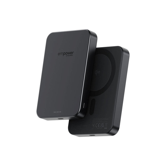 Bežična PowerBank 10000 mAh, 20 W, kompatibilna s MagSafe, Qi2/USB-C, Space Black, empower