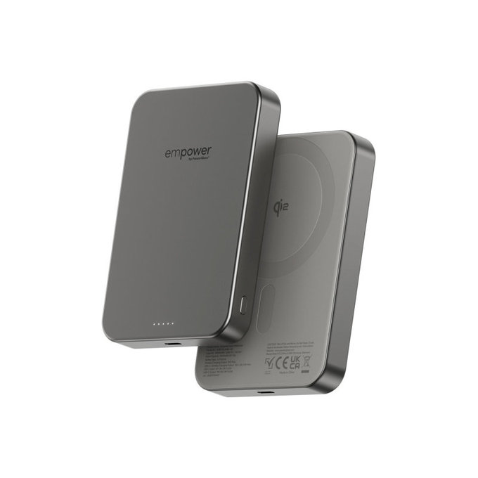 Bežična PowerBank 10000 mAh, 20 W, kompatibilna s MagSafe, Qi2/USB-C, titan, empower