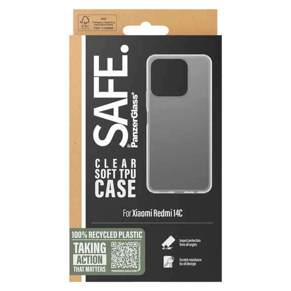 Maska TPU za Xiaomi Redmi 14C, Prozirna, SAFE by PanzerGlass
