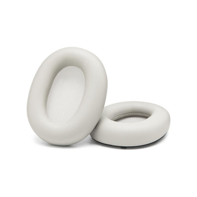 Zamjenski jastučići za uši za Sony WH-1000XM6, Memorijska pjena + PU Koža, Bijele, 1 Par