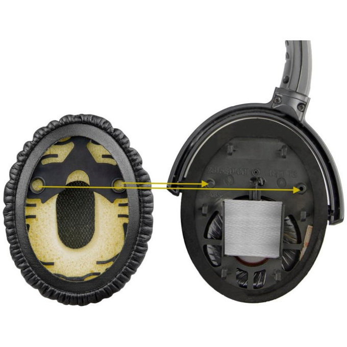 Zamjenski jastučići za uši za Bose QuietComfort 3, OE/ON-EAR i OE1, Memorijska pjena + PU Koža, Crne, 1 Par